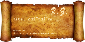 Ritzl Zétény névjegykártya